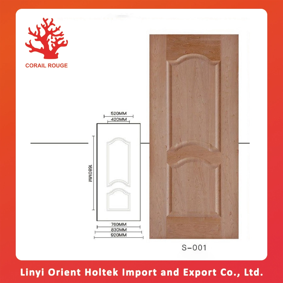 High quality/High cost performance  Kinds of Natural Veneer HDF Mould Door Skin