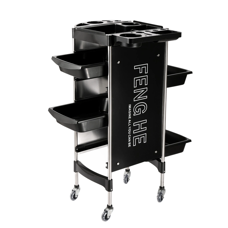 Salon Trolley Rolling Wheels Salon Tray Hair Salon Service Instrument Trolley Stand with 4 Casters Hair Cart