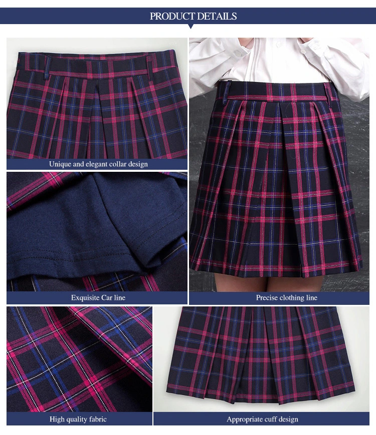 Classic Red School Girls Pleated Skirt School Girl Short Skirt