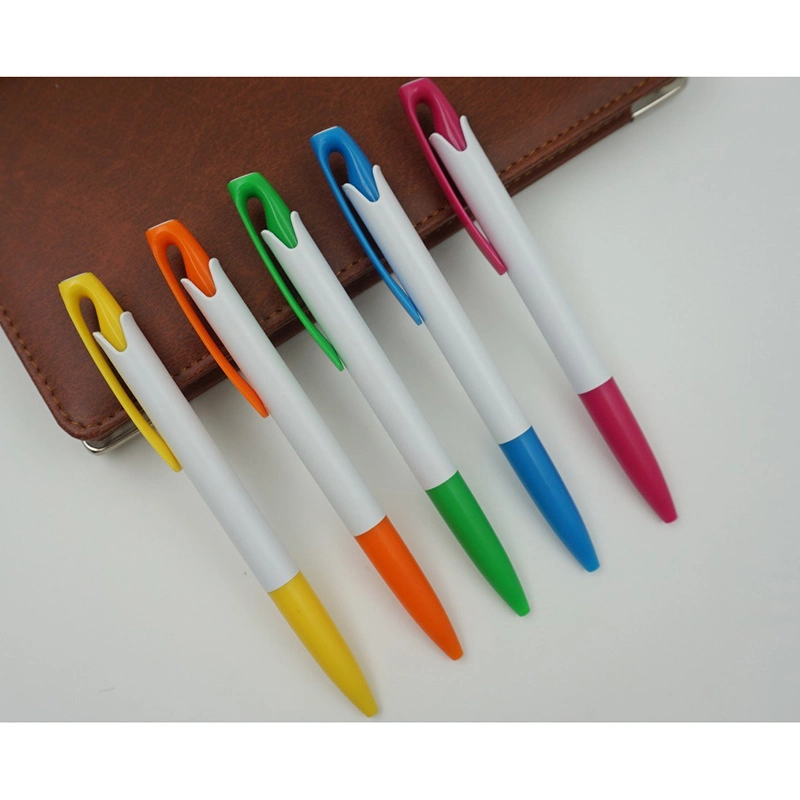 قلم بلاستيكي ذو سن كروي أكثر مبيعًا مع مشبك، قلم هدية ترويجية