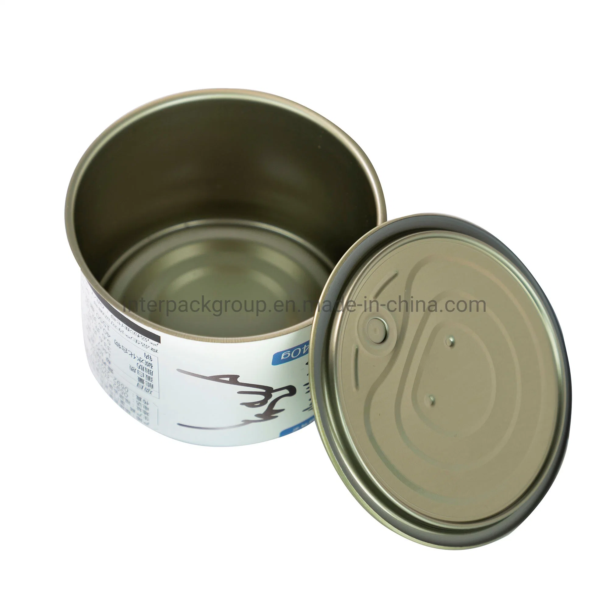 Customize Print Sardine Fish Can Empty Round Tuna Tin Cans Aluminum Tea Food Can with Easy Open Lids