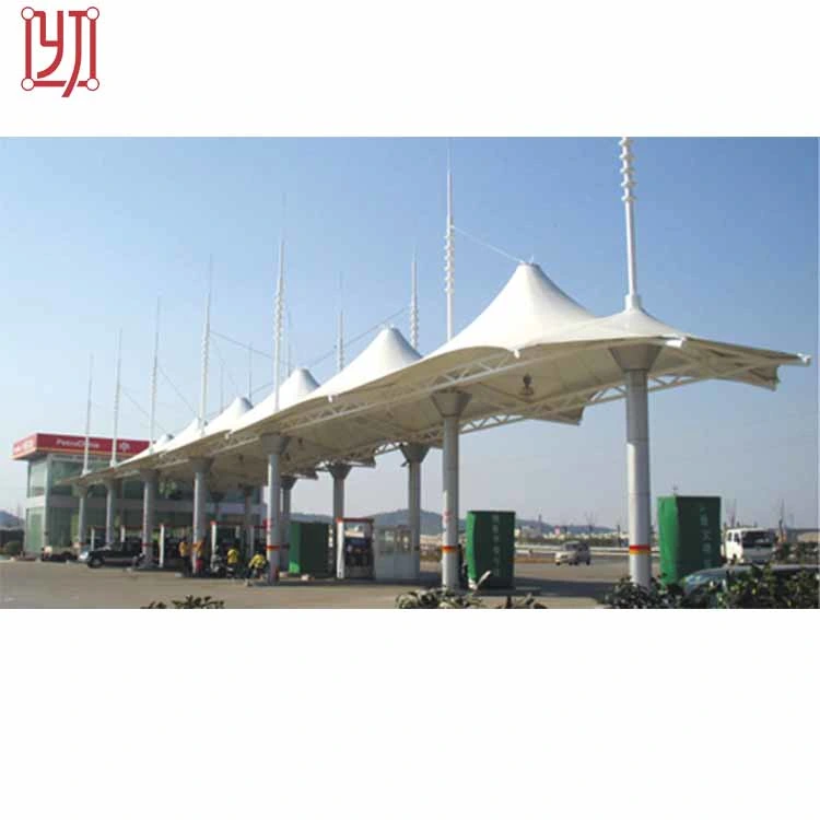 PVDF PTFE Tensile Fabric Membrane Structure Shade for Car Parking