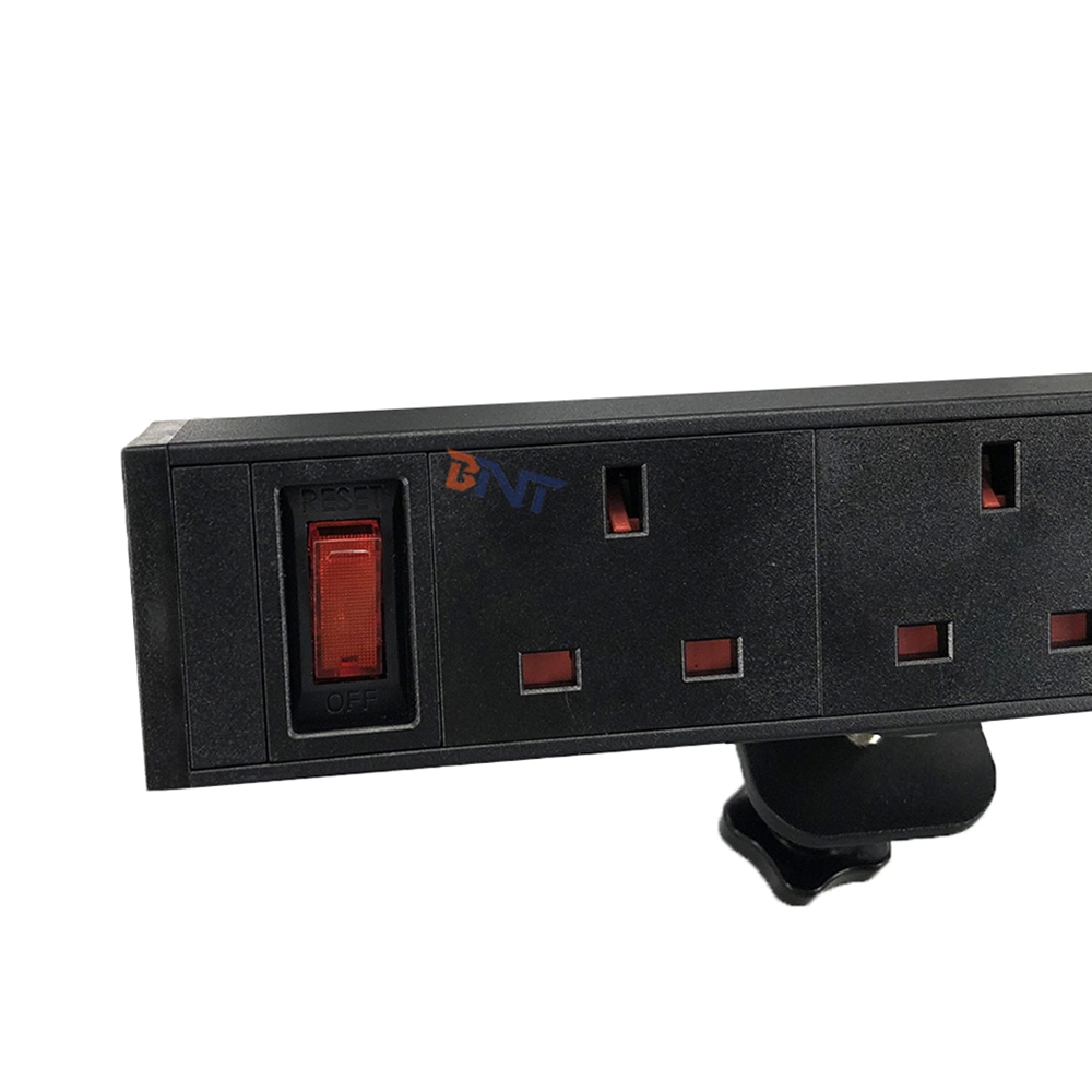 6.56 FT Cord 3 Universal and 2 USB-a with Surge Protector Black Clip on Conference Table Desktop Power Socket Extension