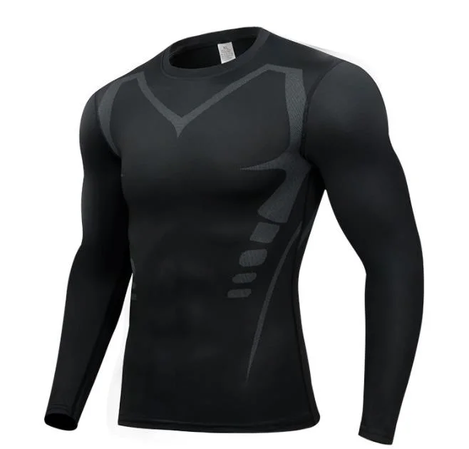 Men Long Sleeve Gym Sportswear High Elastic Breathable Fitness Clothes