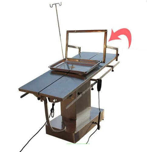 "V" Type vétérinaire de l'équipement de l'Hôpital Vétérinaire de table d'exploitation en acier inoxydable