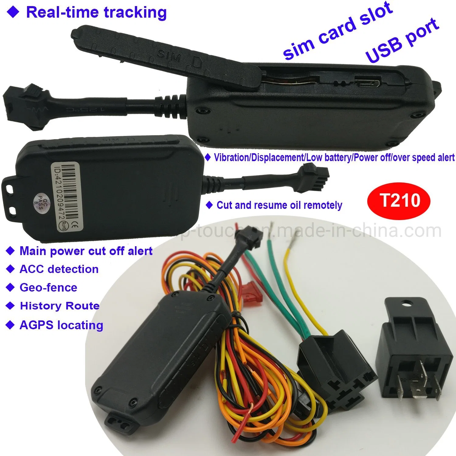 3G WCDMA Security Vehicle Engine Cut and Resume Oil Remotely Tracking Car GPS Tracker Device with Accurate Google Map Monitor