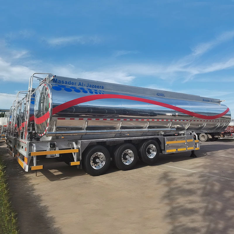 Aluminiumlegierung Kraftstoff Rohöl Benzin Zement Asphalt Bitumenwasser Milch Diesel Cnglng Carboon Stahl Benzin Essbare Silo Liquid Tanker Tank Semi Trailer zum Verkauf