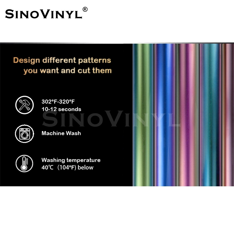 SINOVINYL عينة مجانية من Chameleon HTV Heat Transfer مكواة Vinyl تي شيرت فينيل