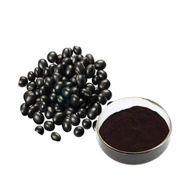 Kosher Certified Organic Black Bean Seed Coat Extract Powder Anthocyanidins 25% Black Soybean Hull Ecxtract