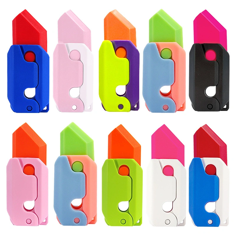 2023 Hot Sell 3D Printing Gravity Knife Card Small Carrot Decompression Push Knife Radish Knife Fidget Peculiar Toys
