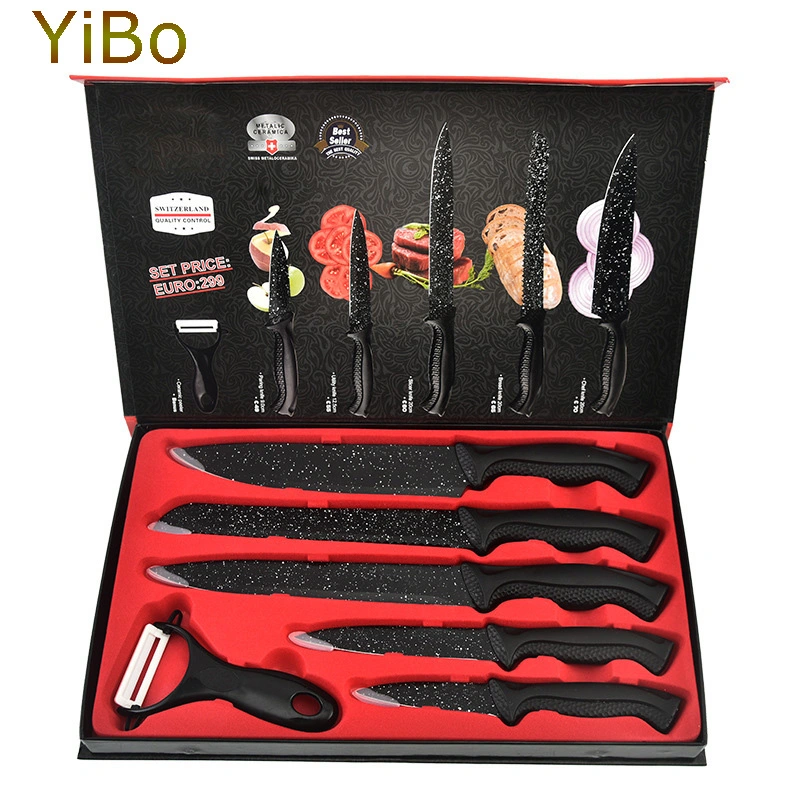 6 PCS Stainless Steel Kitchen Knife Set Chef Knife Bread Knife with Gift Box Multi-Purpose Knife Fruit Knife