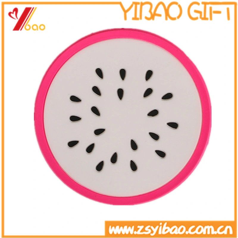 Wholesale/Supplier Custom High quality/High cost performance  Colorful Fashion Fruit Shape Cup Drink Silicone Rubber Anti-Slip Beer Mat Custom Soft PVC Coaster (YB-C-5)