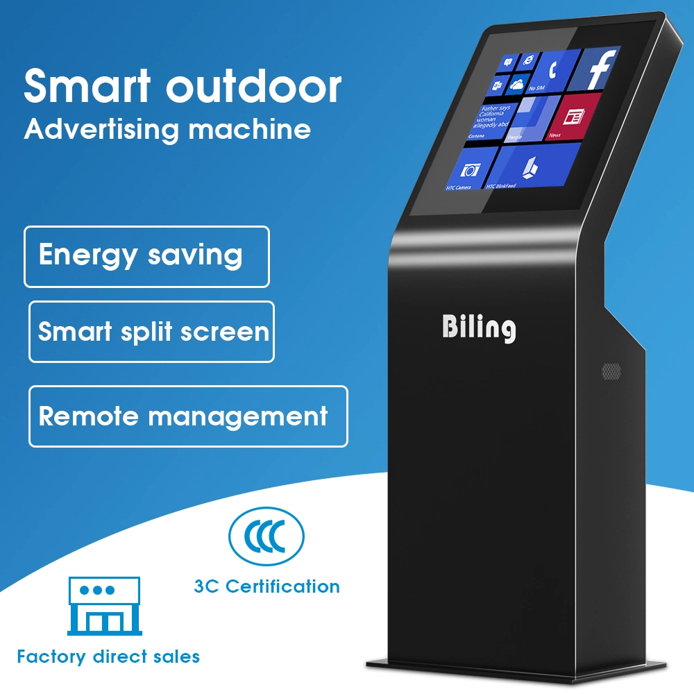 Metal Display Machine Terminal 55" Electronic Android Touch Screen Full Color Ad Digital Vertical Outdoor LCD Kiosk with WiFi