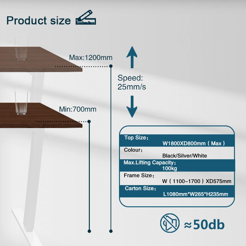 Venta caliente regulable Smart Office Equipo eléctrico de la mesa elevadora de altura el aumento de escritorio para oficina Muebles Hogar