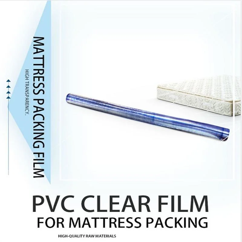 Film de matelas populaire 2023 Matériau d'emballage Rouleau de plastique Feuille transparente en PVC clair.