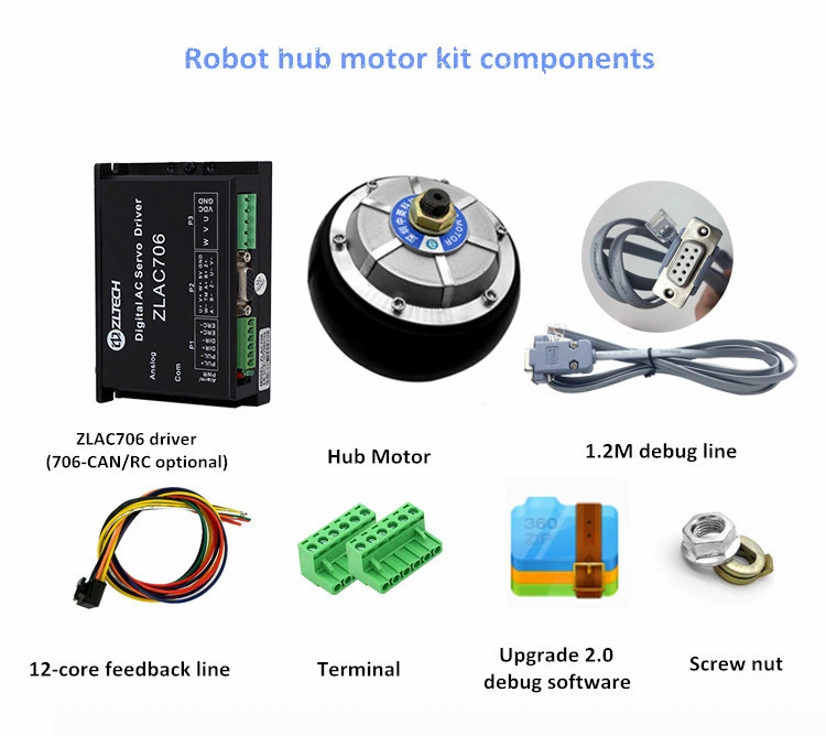 4.5inch Electric 24V 6n. M 300rpm 250W Permanent Magnet Brushless Hub Motor Wheel for Agv