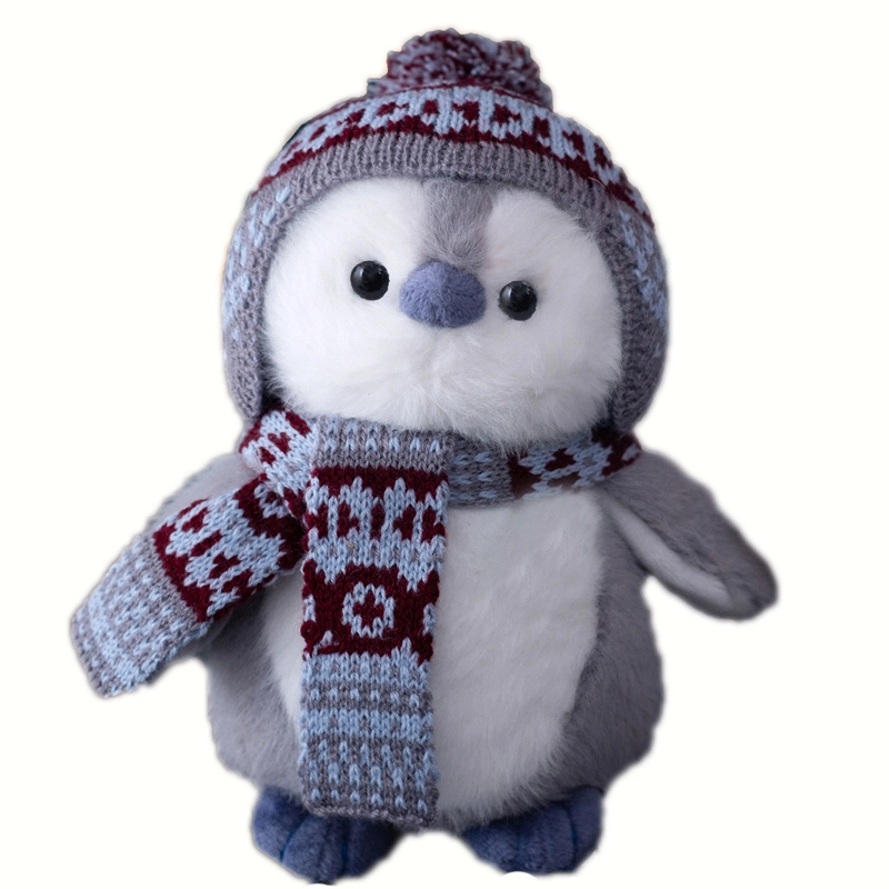 Pingüino Navidad suave Peluche Peluches con sombrero y Pañuelo