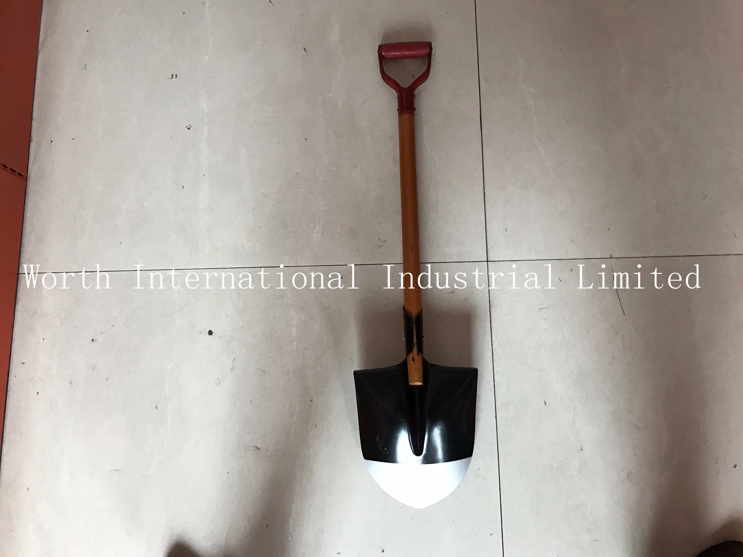 Red Grip Brown Wood Handle Shovel