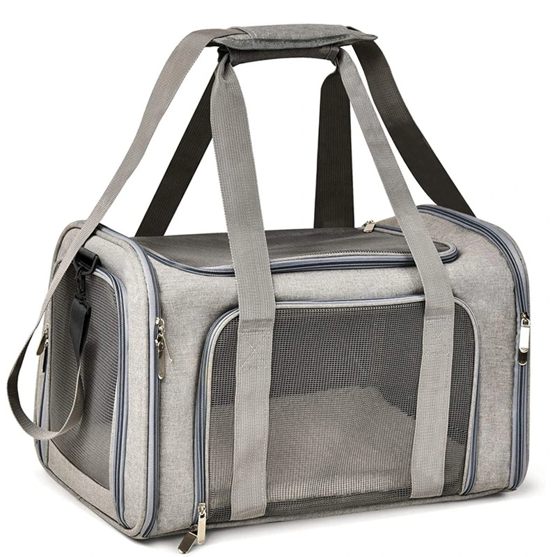 Custom Color Logo Airline Approved Foldable Portable Soft Pet Carrier Dog Cat Travel Bag