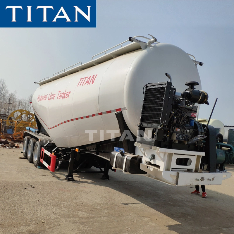 Titan 3axle 40cbm Ciment Bulker Nigeria Simba Cement Trailers with Cement Bulker Compressor for Unloading Cement Tankers