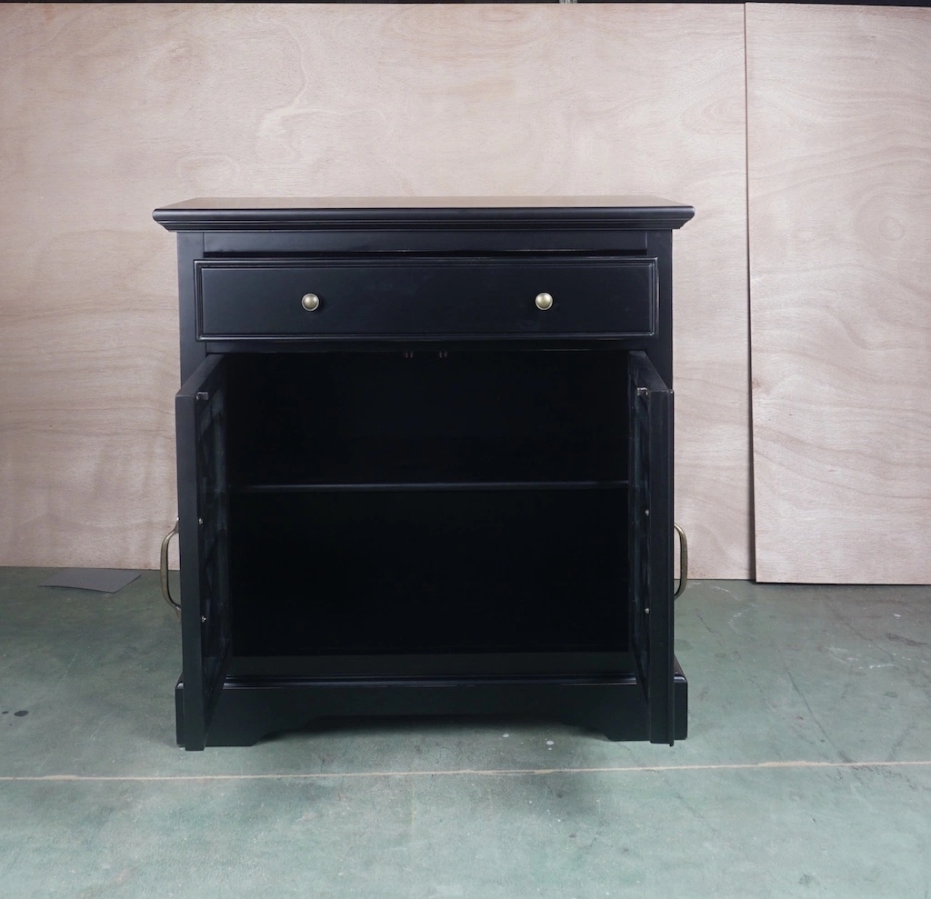 Reclaimed Fir Wood Antique Black Stone Corner Table