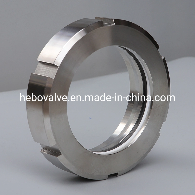 DIN SS304/316 Stainless Steel Sanitary Union Type Round Sight Glass with Cleaner