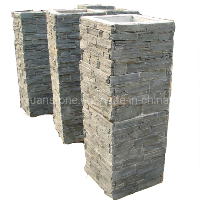 Square Ledger Slate Stone Column