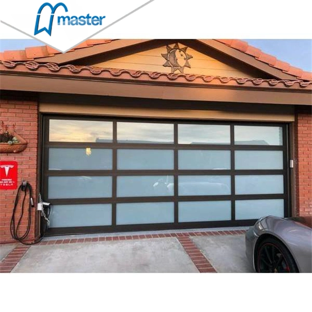 Transparent Insulated Automatic Sectional Aluminum Tempered Glass Garage Door