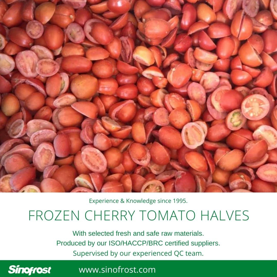 IQF Cherry Tomato Slices, IQF Cherry Tomato Halves, IQF Cherry Tomato Wholes, IQF Diced Cherry Tomato, Frozen Cherry Tomato Slices, Frozen Cherry Tomato Dices