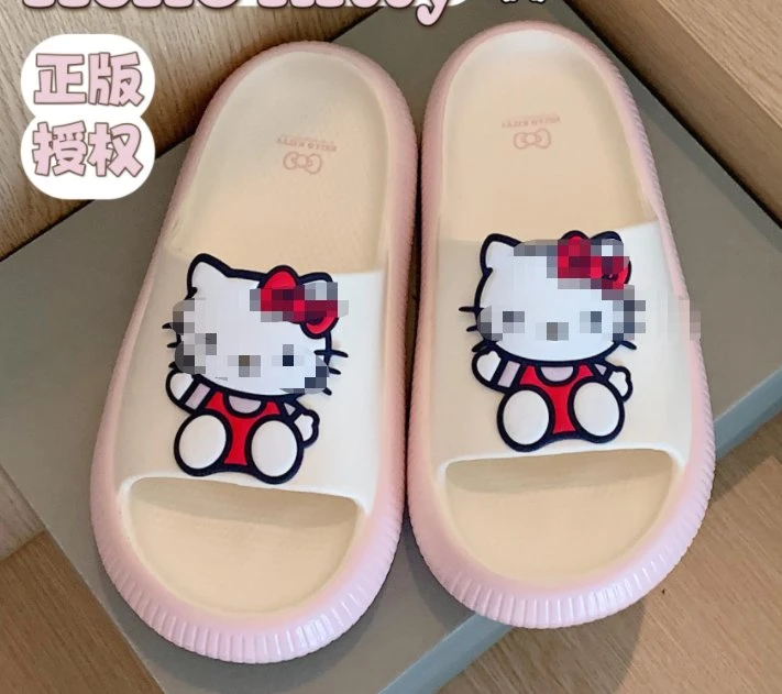 Ruunjoy Каваий Sanrio Моя мелодия Kuromi Cinnamoroll опорной части юбки поршня Hello Kitty аниме детей в ванной комнате не мягкого скольжения Soled обувь детей