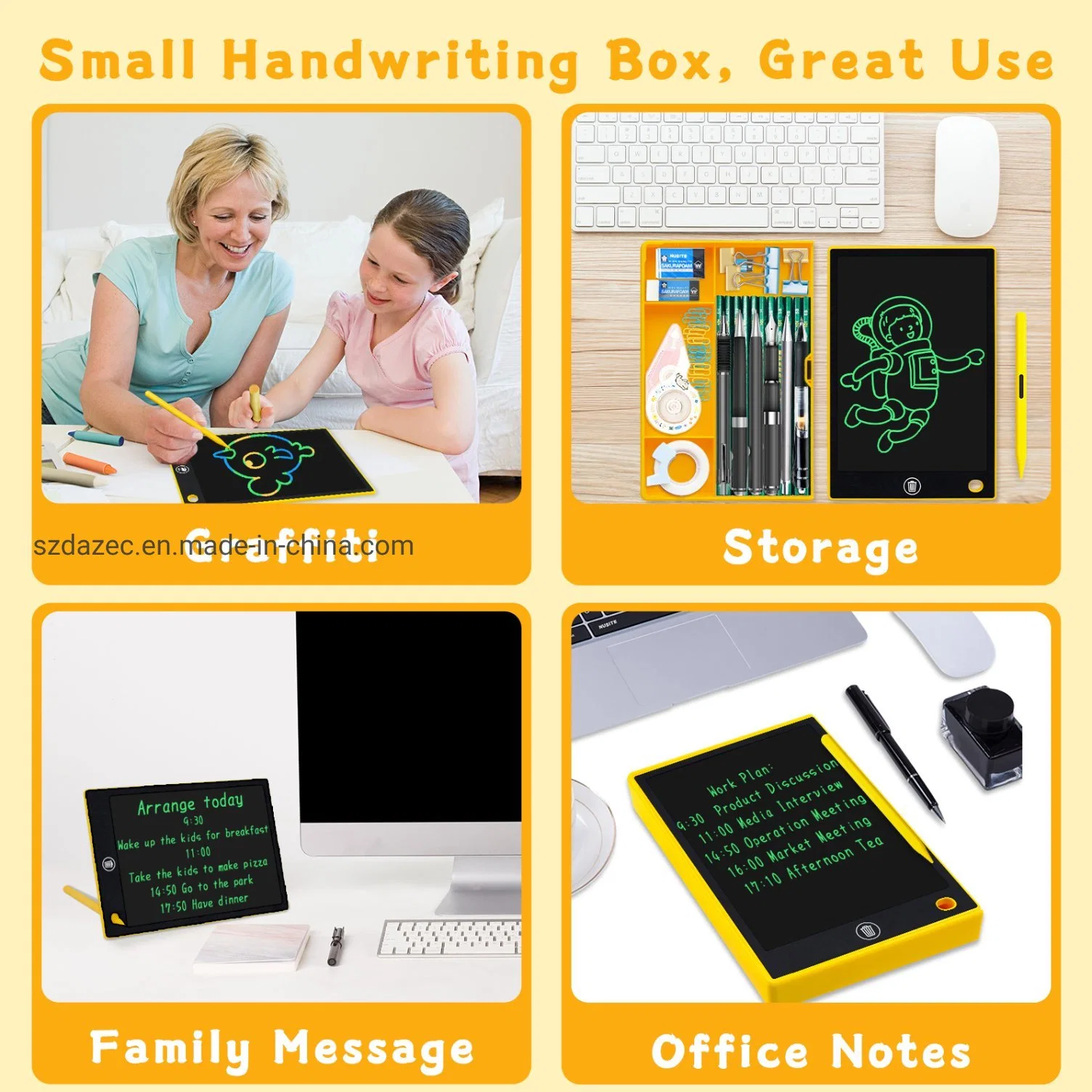 9.5 Inches LCD Writing Tablet and Pencil Box 2 in 1 Design Colorful Writing Tablet Box for All Ages