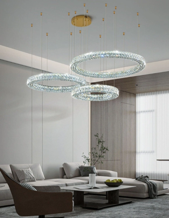 Luz LED lámpara de araña de cristal moderno estilo minimalista de los países nórdicos Compatible con la Sala de estar