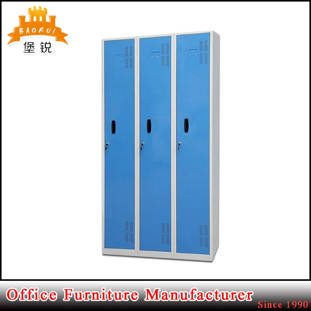 Cheap Price 3 Door Steel Clothes Cabinet with Key Lock or Pad Lock