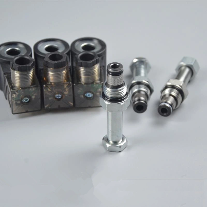 DHF08-225 Solenoid-operated, 2-way, normally open, spool-type, direct-acting, screw-in hydraulic cartridge valve