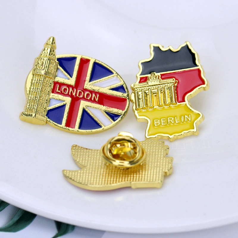 High quality/High cost performance Custom Nation Country Flag Pin Metal Lapel Collection Tourist Souvenir Pin Badge