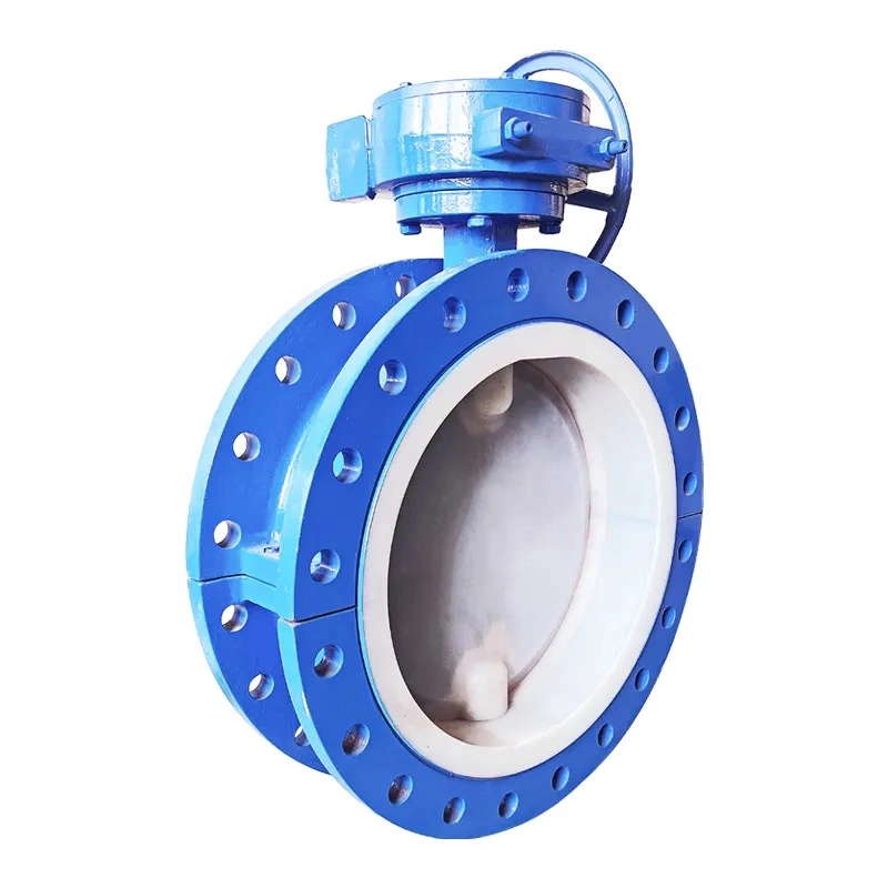 Stainless Steel Rubber Sealed Butterfly Pneumatic Type Fluorine-Lined Flange Butterfly Valve