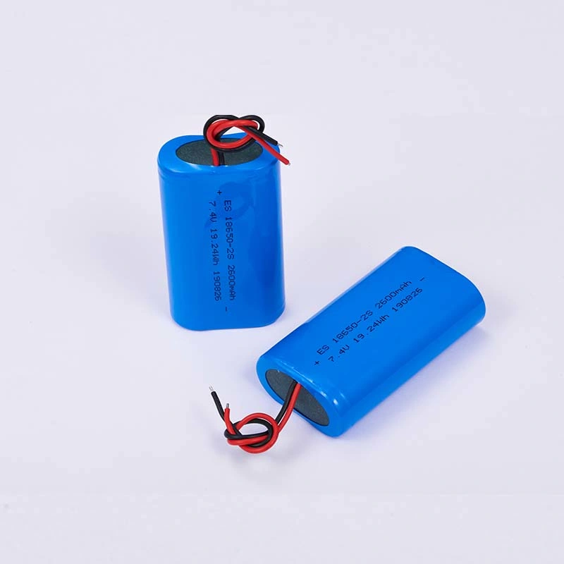 7,4V Lithium-Batterien li-Ion18650 2S Akku mit 2600mAh Kapazität Für Licht