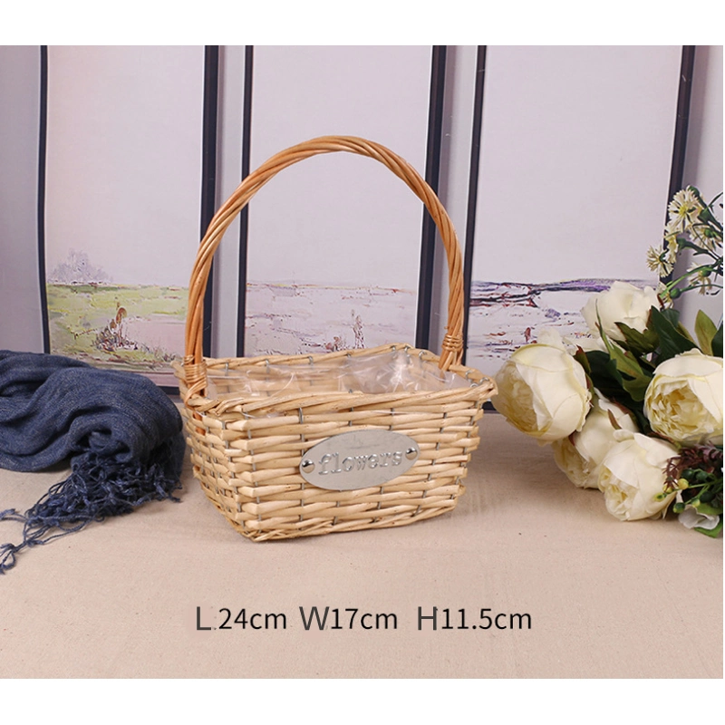 Wicker Flower Basket Household Portable Fruit Basket