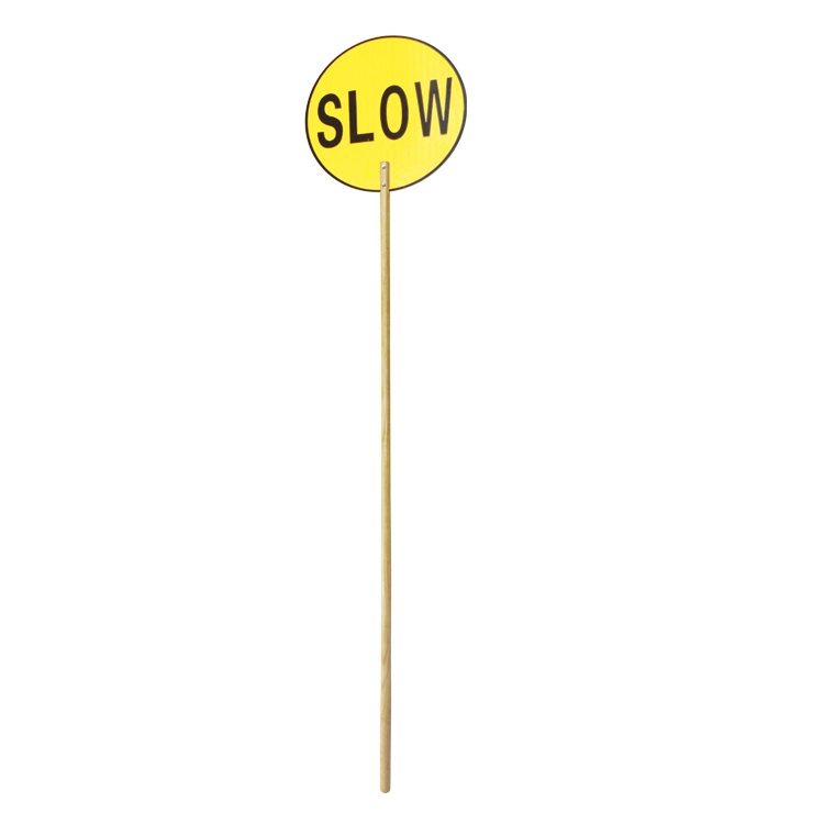 Aluminum Reflective Hand Held Stop Slow Traffic Safety Paddle Sign