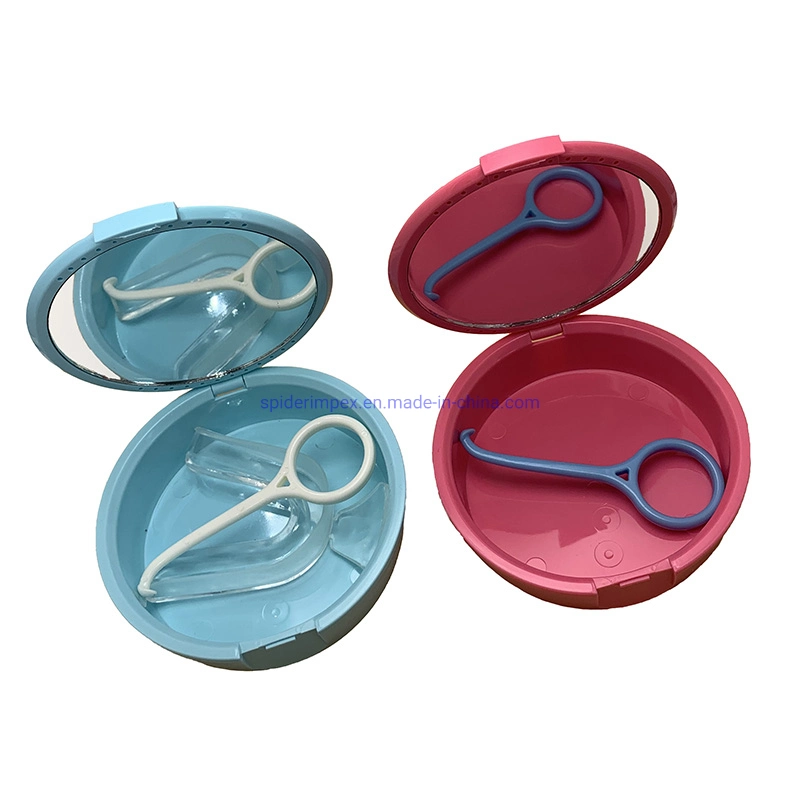 Hot Selling Round Shape Dental Retainer Case with Mirror