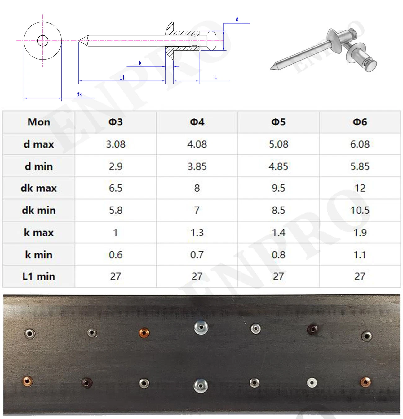 China Wholesale/Supplier Blind Rivet Manufacturer Aluminum Csk Open End Type Round Head 1/8 X 3/8 12mm 5mm 6mm 3mm 1mm 3/16 Pop Blind Rivet