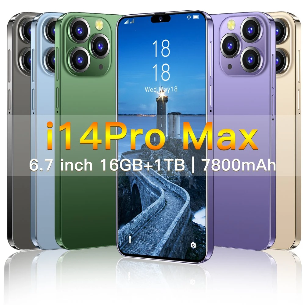 Original I14 PRO Max Unlocked 4G 5g Cell Phone 6.7 Inch Amoled Screen Smartphone Global GSM Let Mobile Phones