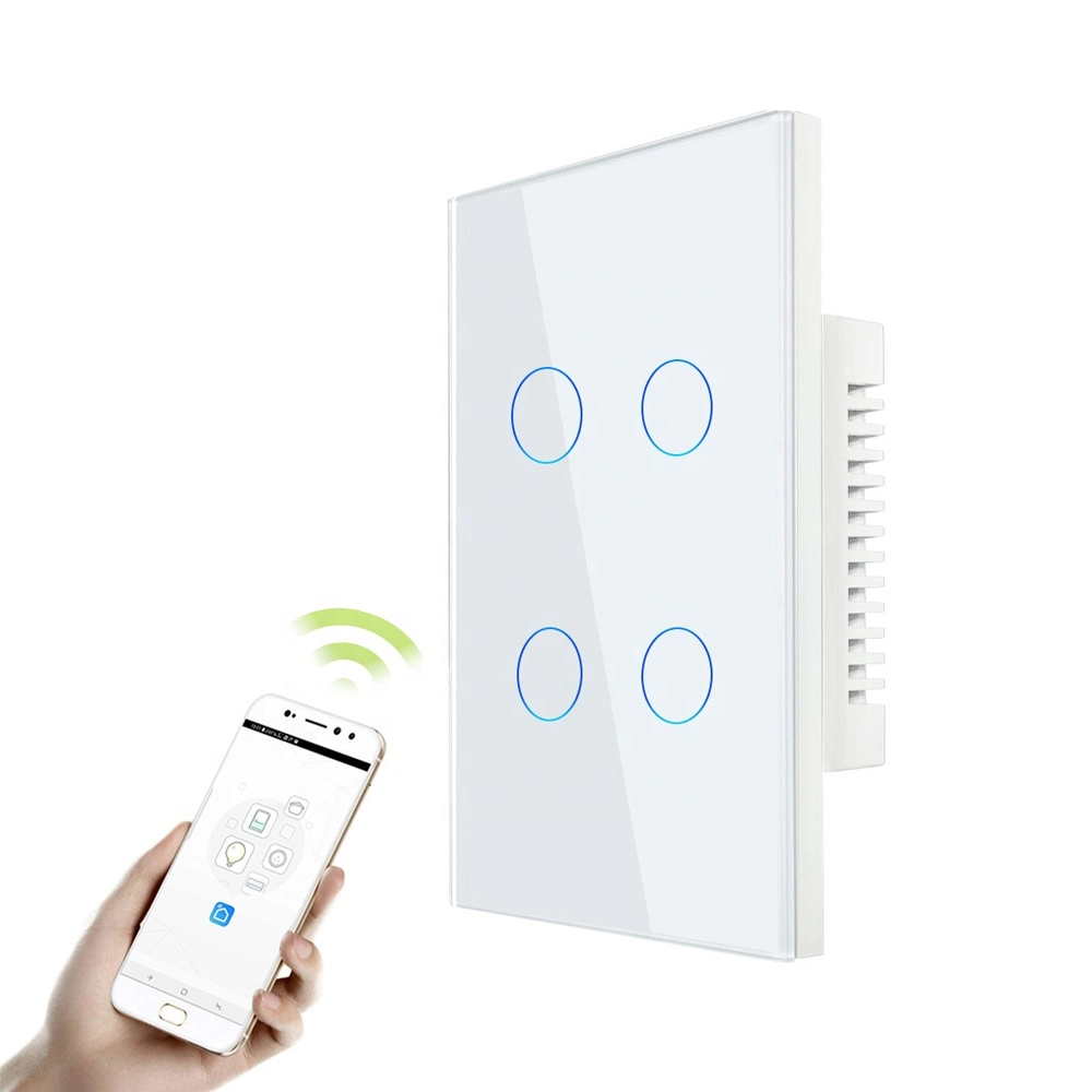 Customization WiFi Smart Home Touch Switch Remote Control 1-4 Gang Tuya APP Wall Light Switch