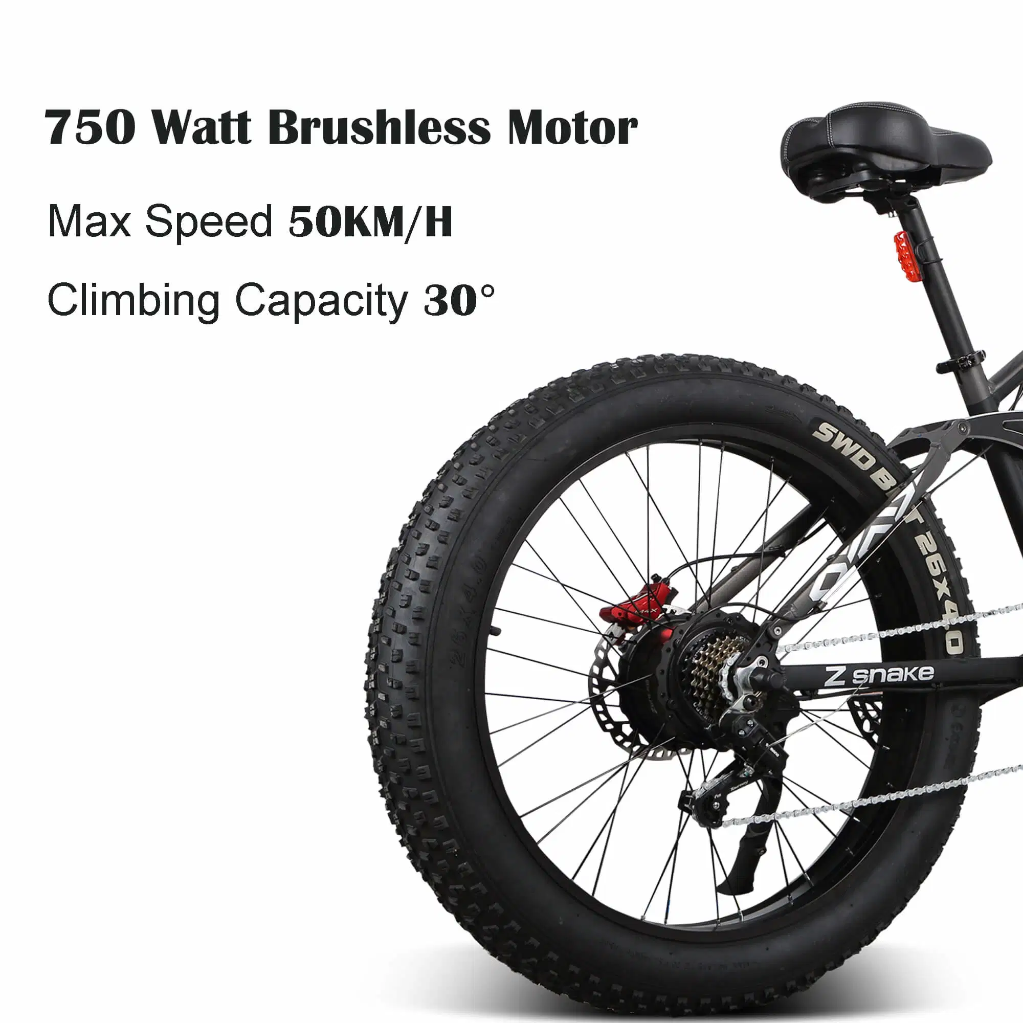 Zsnake bicicleta eléctrica de 750W de 30 mph montaña Ebike eléctrico 48V 20A la extracción de batería de litio de 26 pulgadas llantas de vacío de la carretera de la grasa y ODM