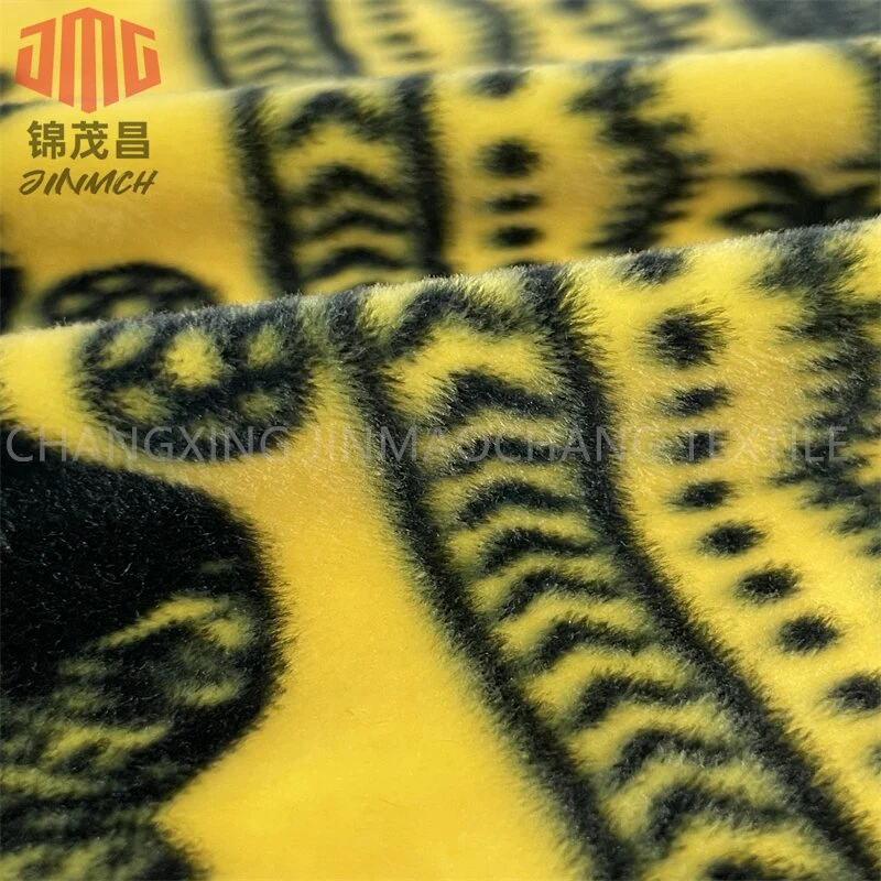 Factory Knitting Fabric 95% Polyester 5% Spandex Printed Super Soft Velboa Fabric Home Textile Pajamas Warm Winter Leggings Stretch