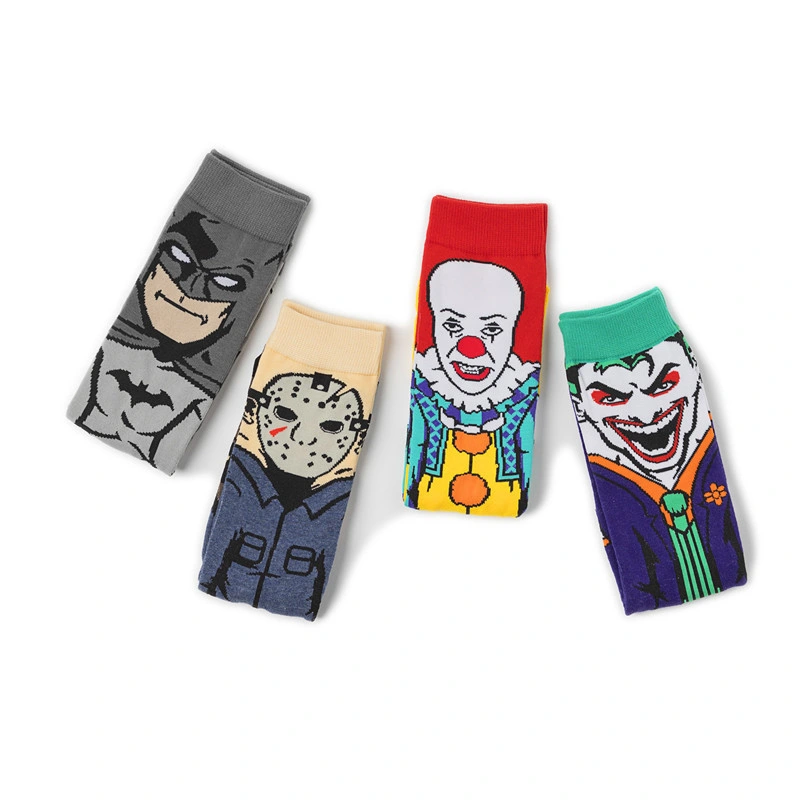 Wholesale/Supplier Cheap Mv Cartoon Super Hero Cute Cool Fashion Men Crew Cotton Hosiery Custom Socks