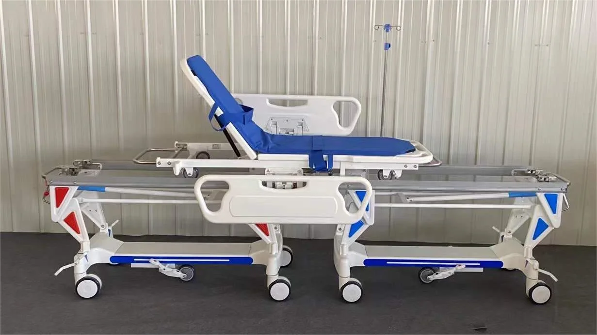 Emergency Patient Transport Stretcher Trolley Bed with Side Rails