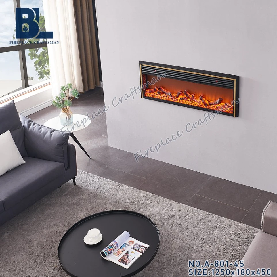 Living Room Furniture Colorful Flame Bluetooth-Enabled Iron Cast Wall Mounted Electric Fireplace Insert Warmer Home Appliance for Home Decor