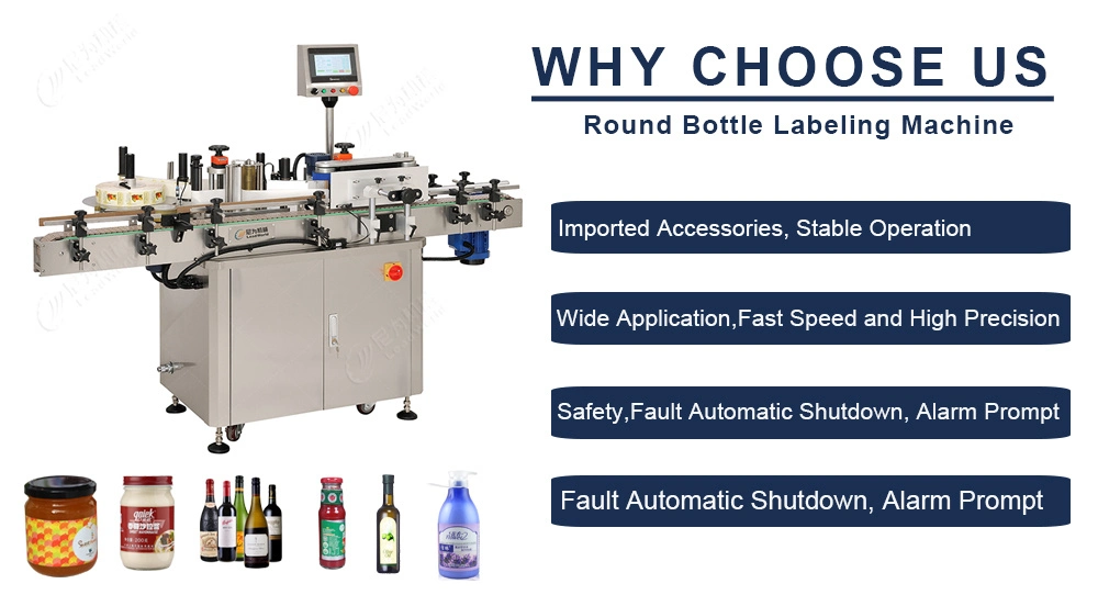 Automatic Horizontal Small Round Bottle Products Labeler Machine Labeling System