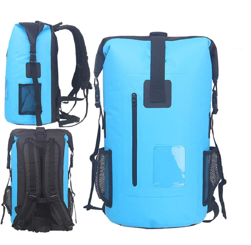 Mochila impermeable, seco y bolsa, material de PVC, completamente impermeable, bolsa de tambor, prevención de desastres, en el exterior Wyz17171